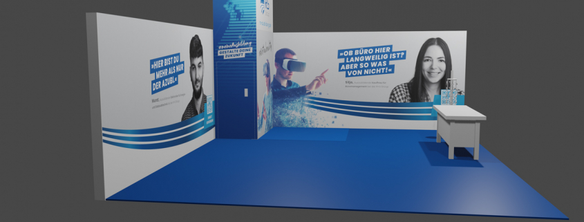 Messestand für die Bildungsmesse in Fulda der R+S Group – FACHWERK 5