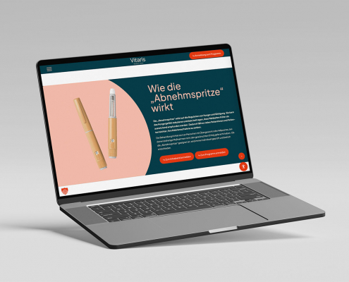 Vitaris: Website Ansicht auf dem Laptop